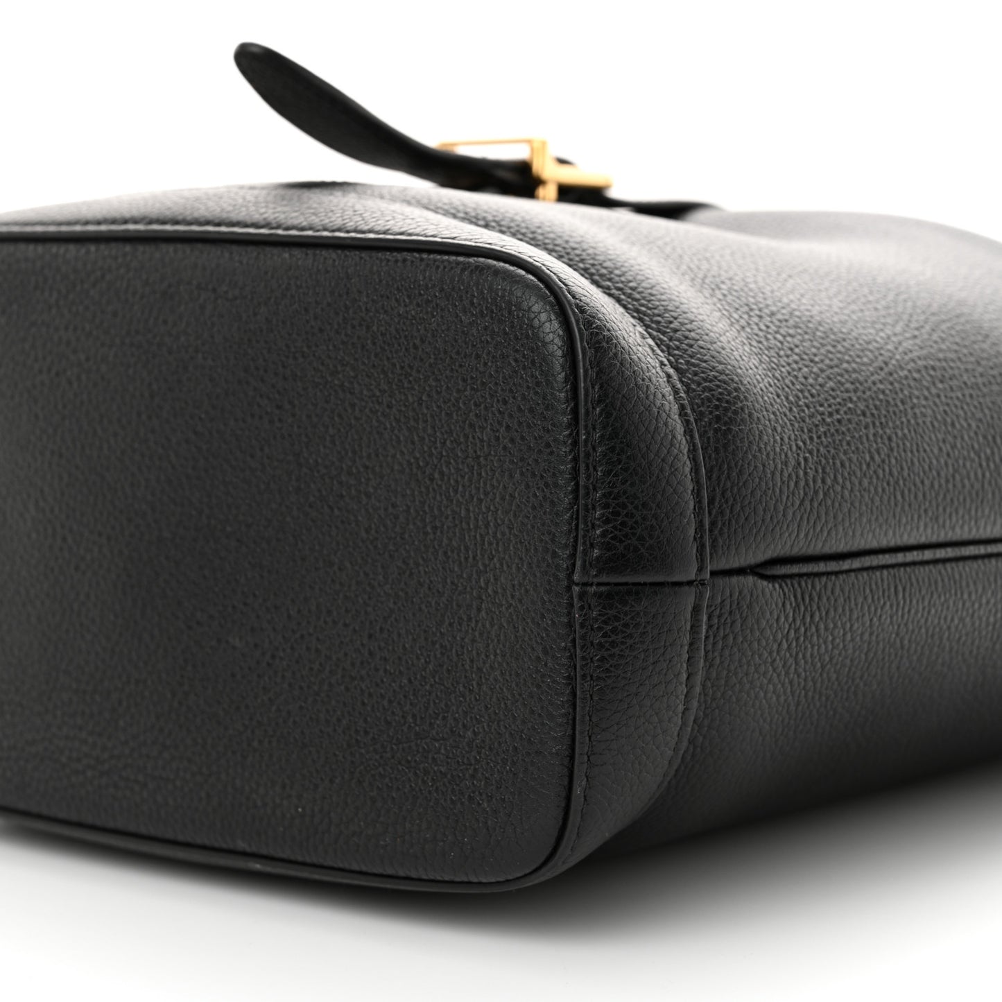 Soft Grained Calfskin Medium Bucket Bag Black