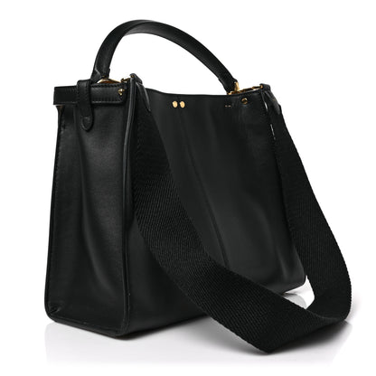 Fendi Vitello Seta Glazed Fabric FF 1974 Medium Peekaboo X-Lite Black Mogano Panna 3 of 8