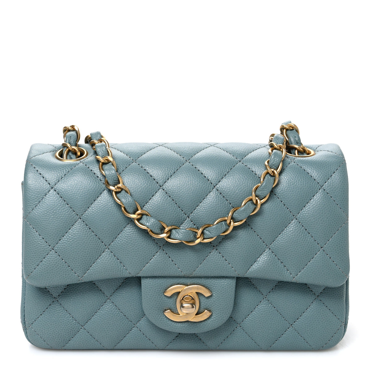 Chanel Caviar Quilted Mini Rectangular Flap Blue 1 of 10