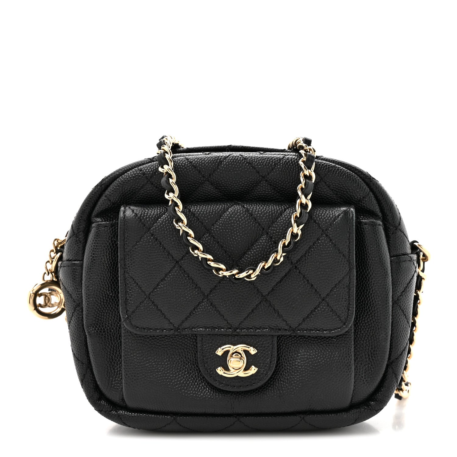 Chanel Caviar Quilted CC Day Camera Case Black 1 of 9