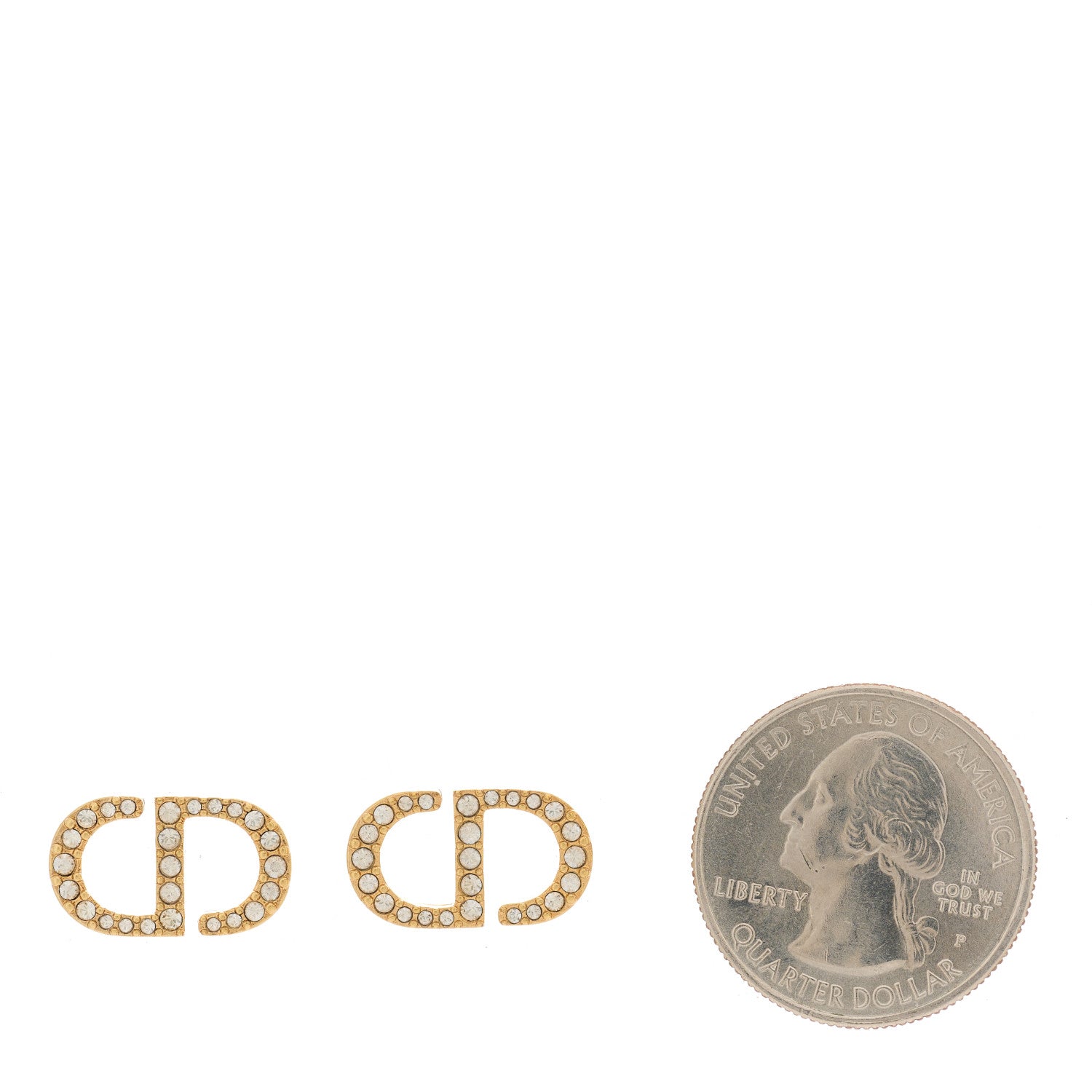 Christian Dior Crystal Clair D Lune Earrings Gold 2 of 5