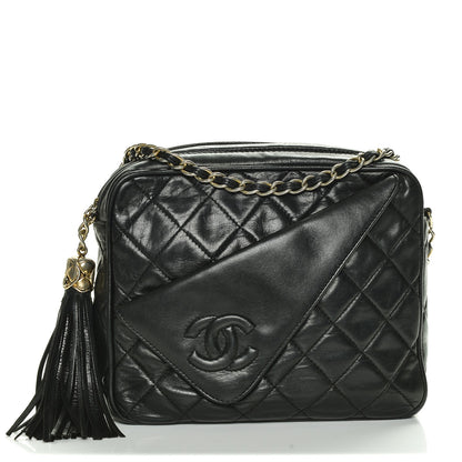 Chanel Lambskin Quilted Tassel Camera Case Black 1 of 8