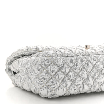 Chanel Metallic Lame Quilted Small Double Flap Silver 9 of 12