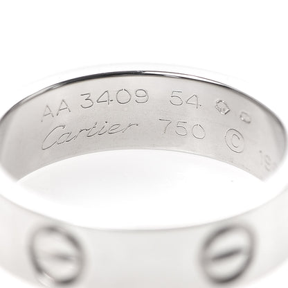 Cartier 18K White Gold 5.5mm LOVE Ring 54 6.75 4 of 5