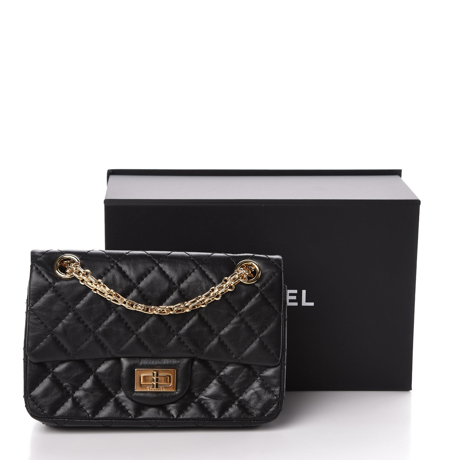 Chanel Aged Calfskin Quilted 2.55 Reissue Mini Flap Black 11 of 11