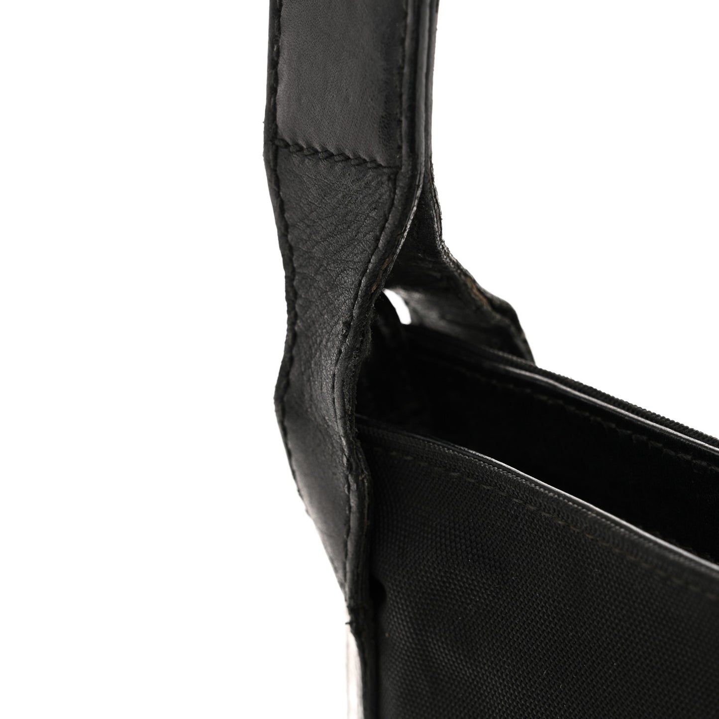 Canvas Flat Messenger Bag Black