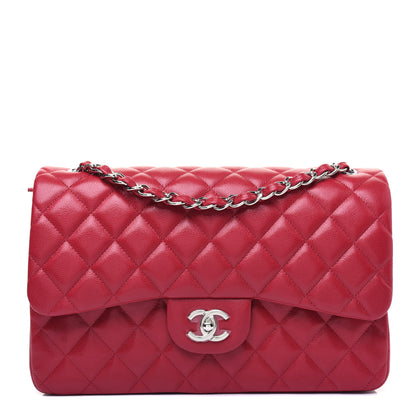 Chanel Caviar Quilted Jumbo Double Flap Dark Pink 1 of 15