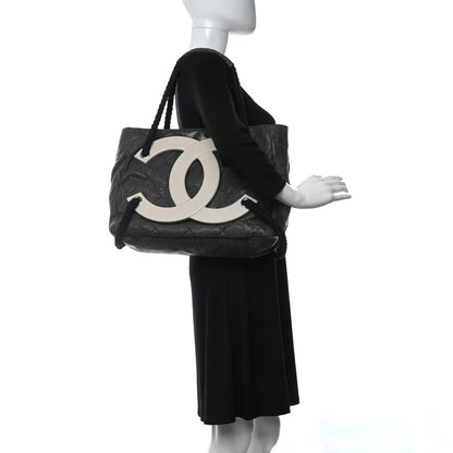 Chanel Coated Canvas Large CC Yacht Tote Black White 2 of 10