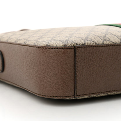 Gucci GG Supreme Monogram Textured Calfskin Web Medium Ophidia Briefcase Beige Ebony New Acero 9 of 10