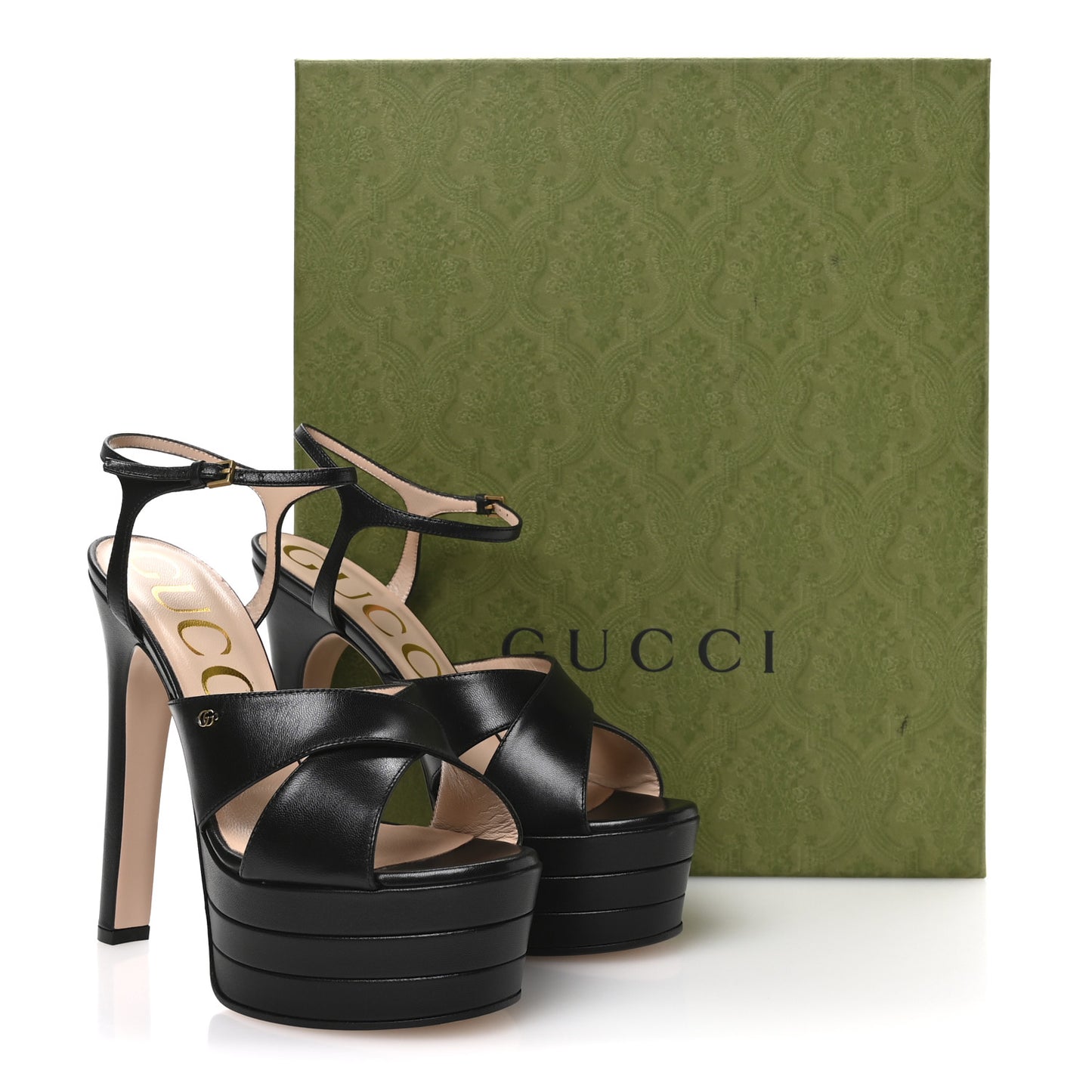 Malaga Kid Double G 150mm Platform Sandals 38.5 Black
