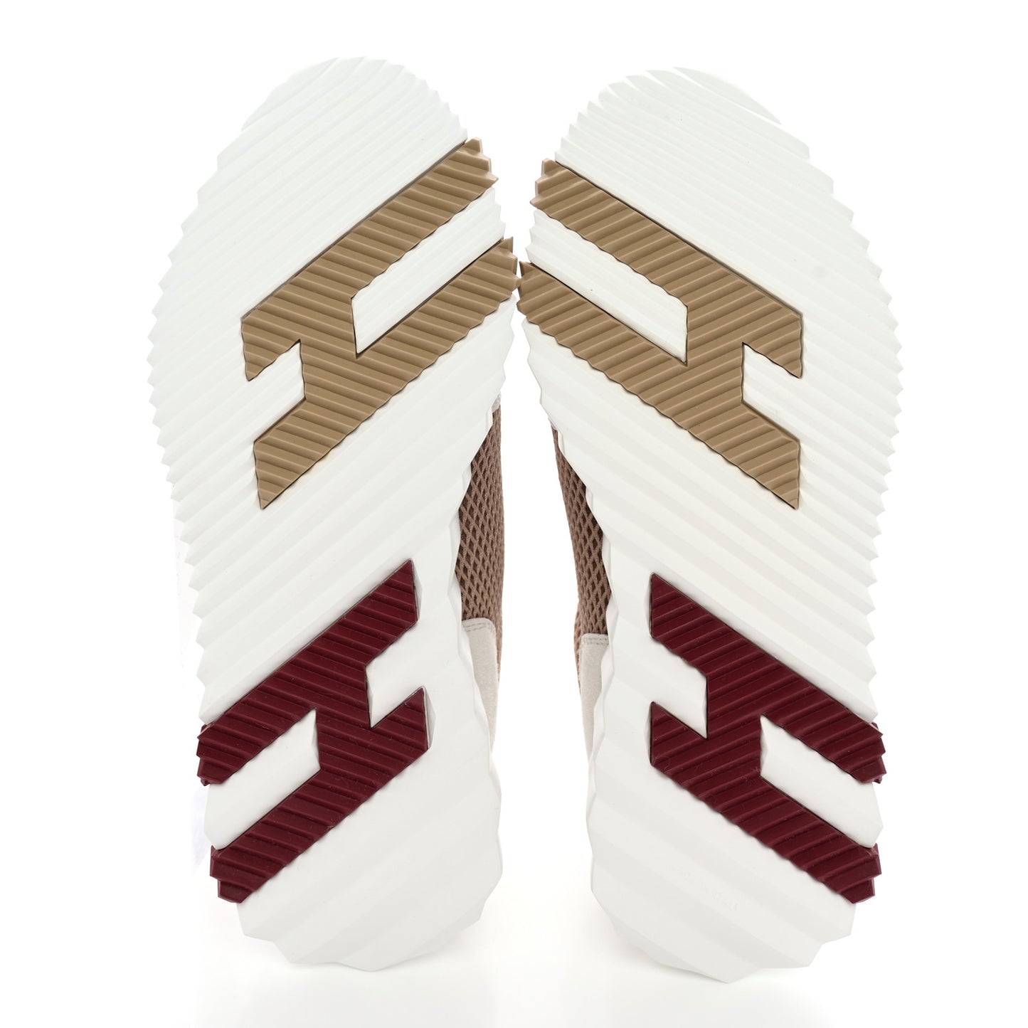 Air Mesh Suede Goatskin Bouncing Sneakers 35 Beige Argile White