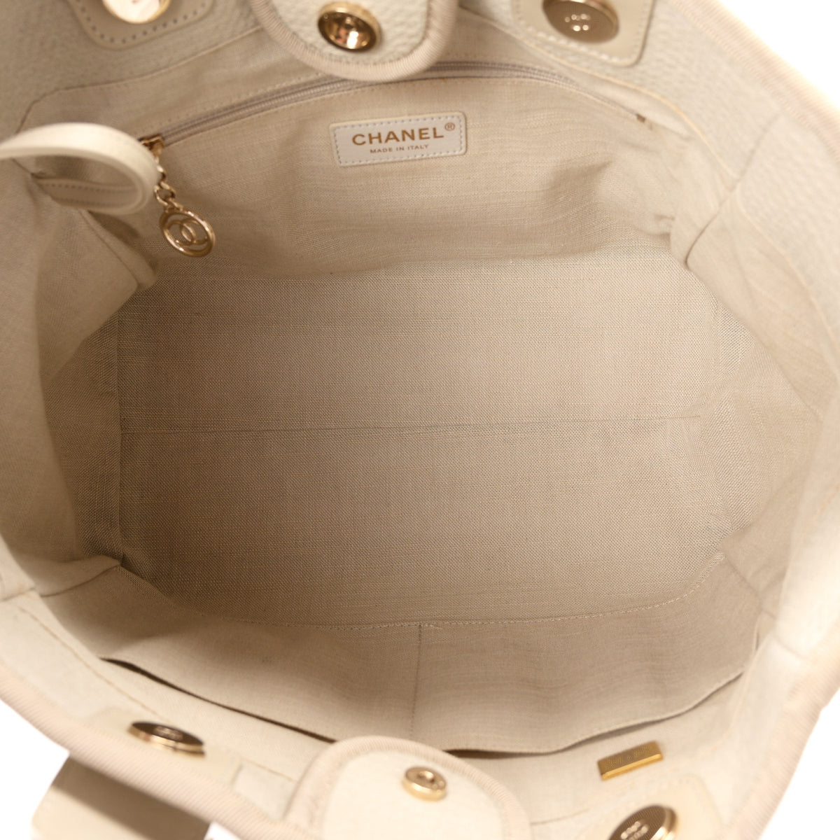 Mixed Fibers Small Deauville Tote Beige