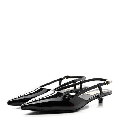 Chanel Patent CC Low Heel Slingback 38 Black 3 of 10