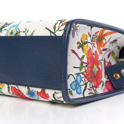 Gucci Canvas Medium Flora Tote White Multicolor Blue Agata 9 of 9