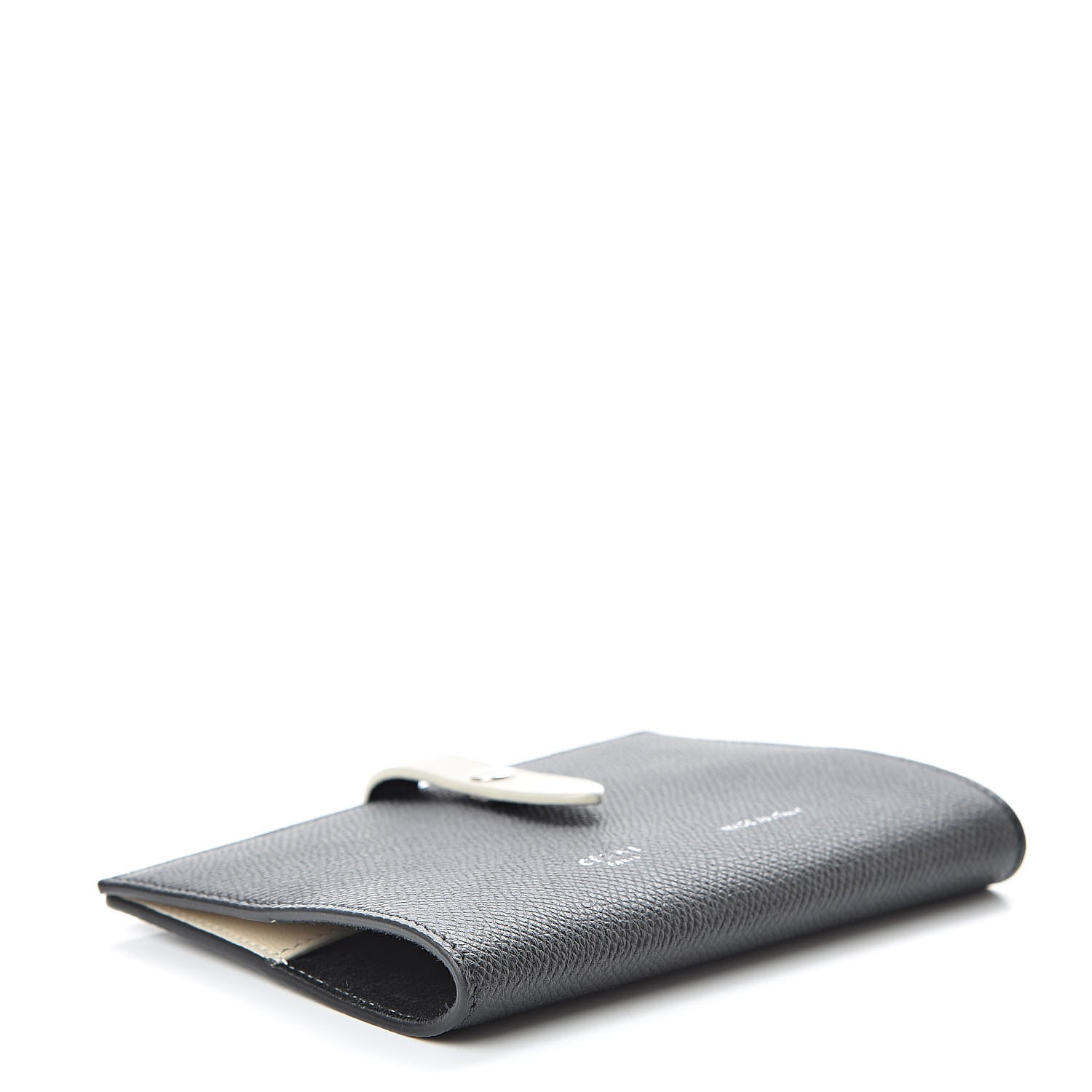 Celine Grained Calfskin Strap Passport Cover Black Chalk 4 of 9