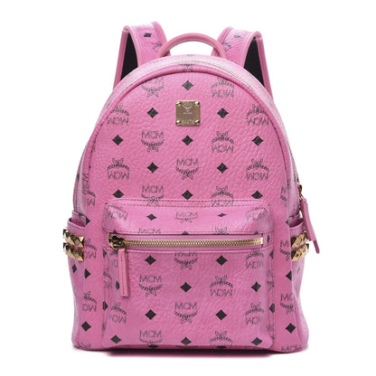 MCM Visetos Small Side Stud Stark Backpack Pink 1 of 9