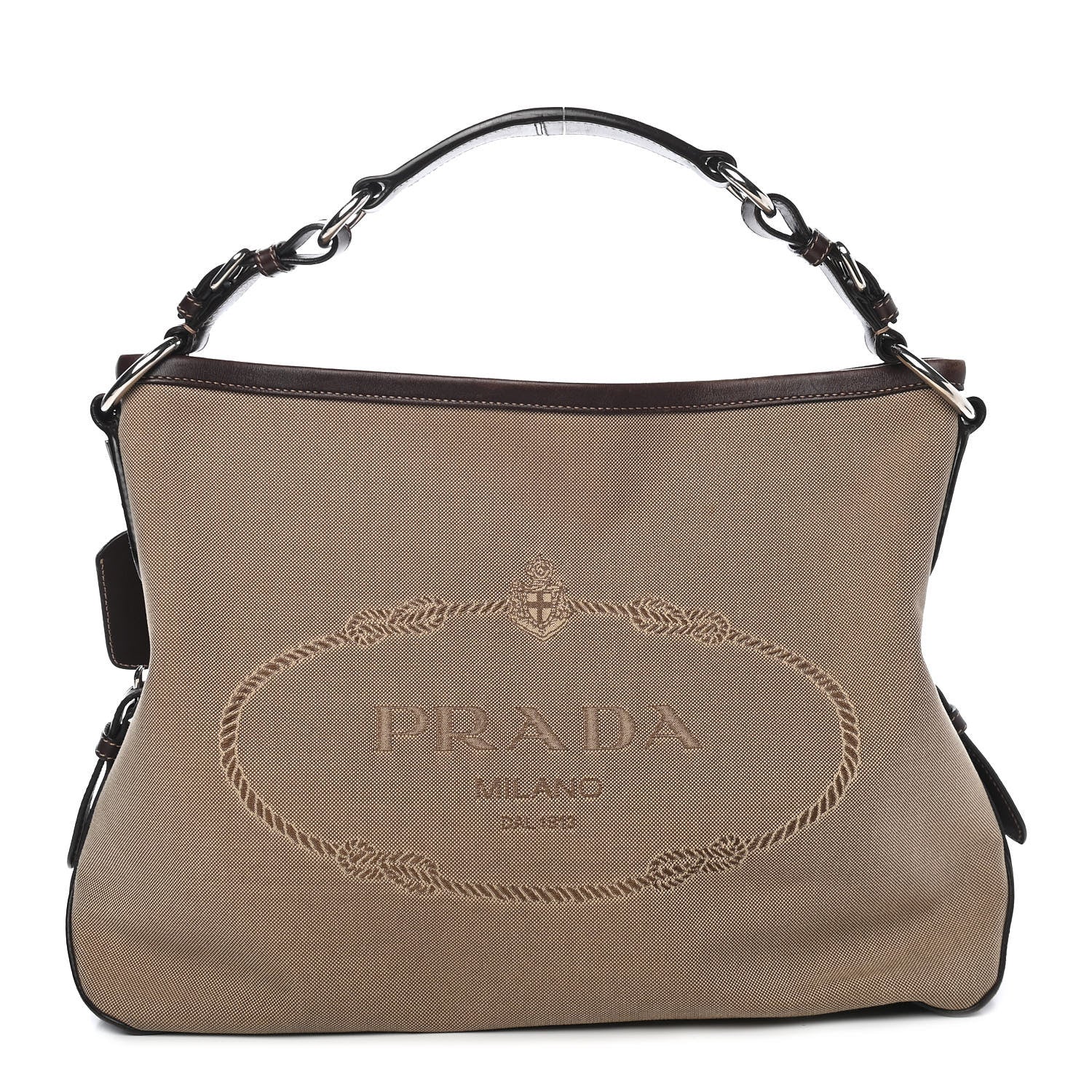 Prada Jacquard Logo Hobo Corda Moro 1 of 11