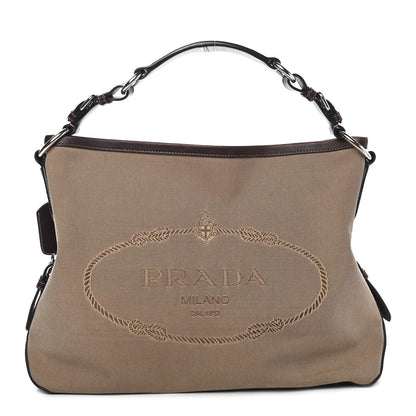 Prada Jacquard Logo Hobo Corda Moro 1 of 11