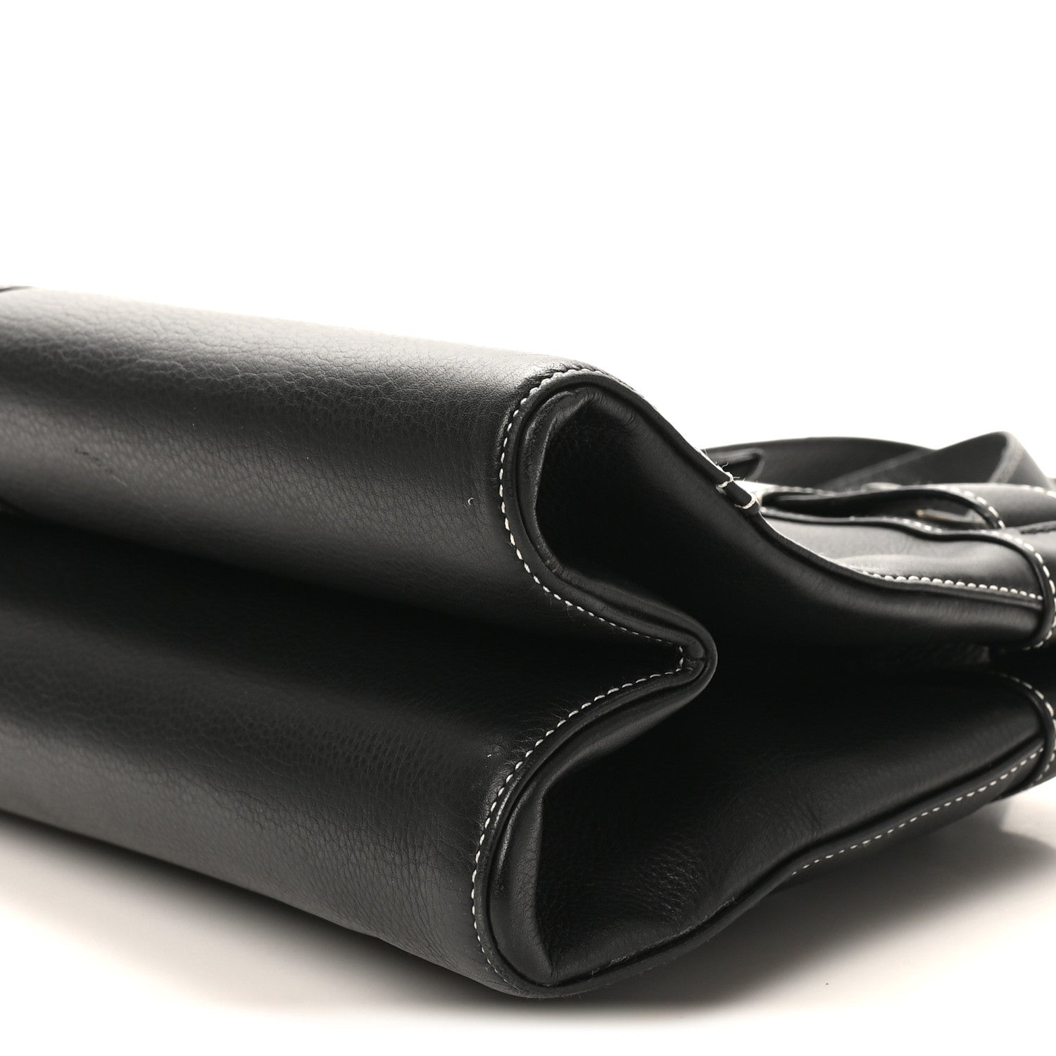 Christian Dior Calfskin Belted Pants Shoulder Bag Black 1834582