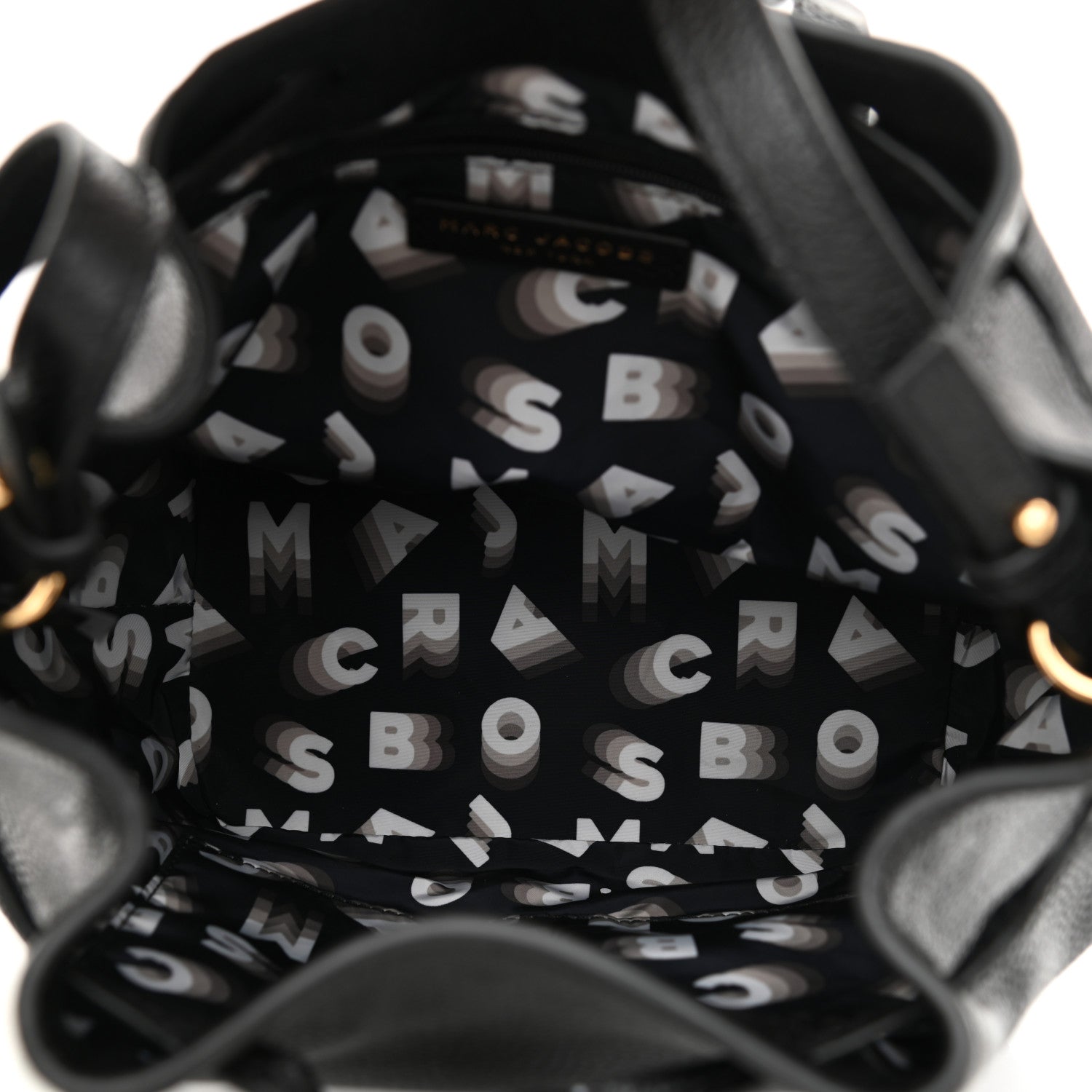 Marc Jacobs Grained Calfskin Lock That Bucket Bag Black 5 of 8