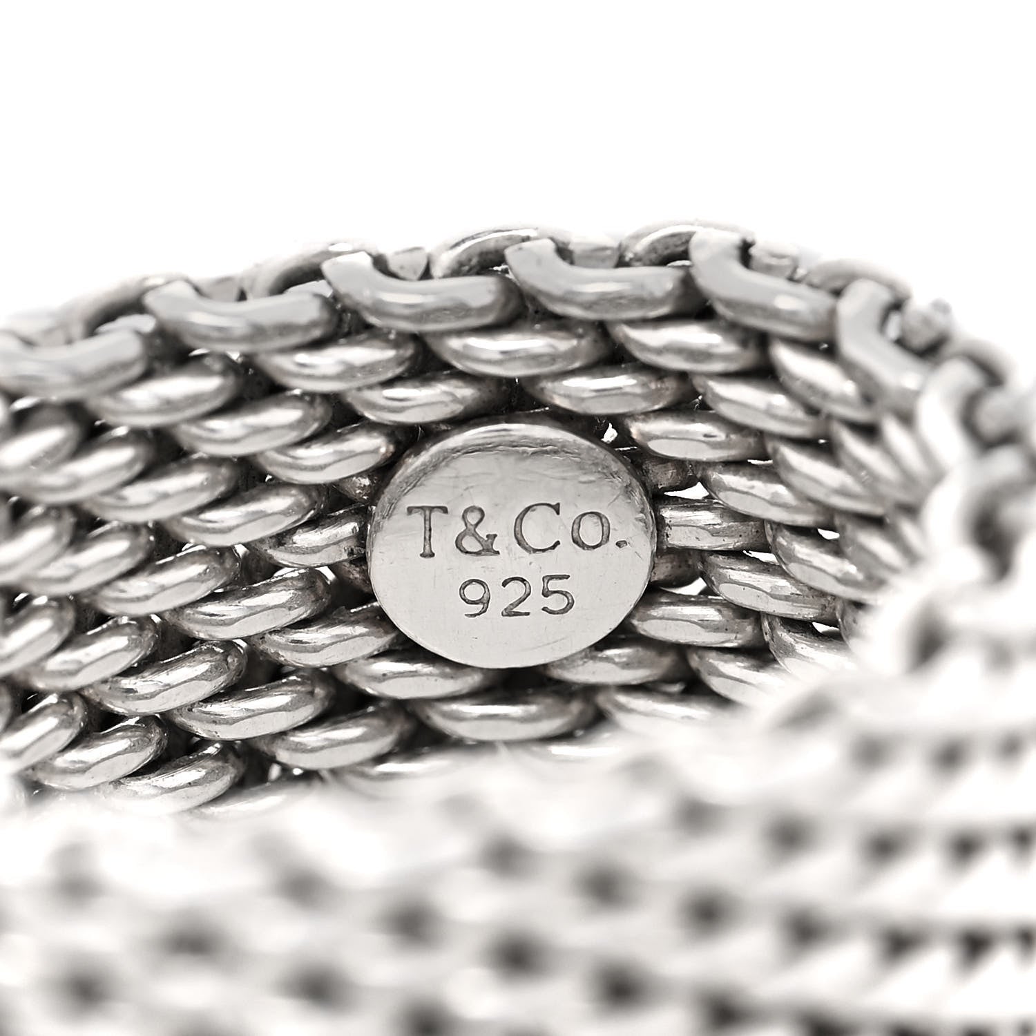 Tiffany Sterling Silver Somerset Mesh Ring 52 6 4 of 5