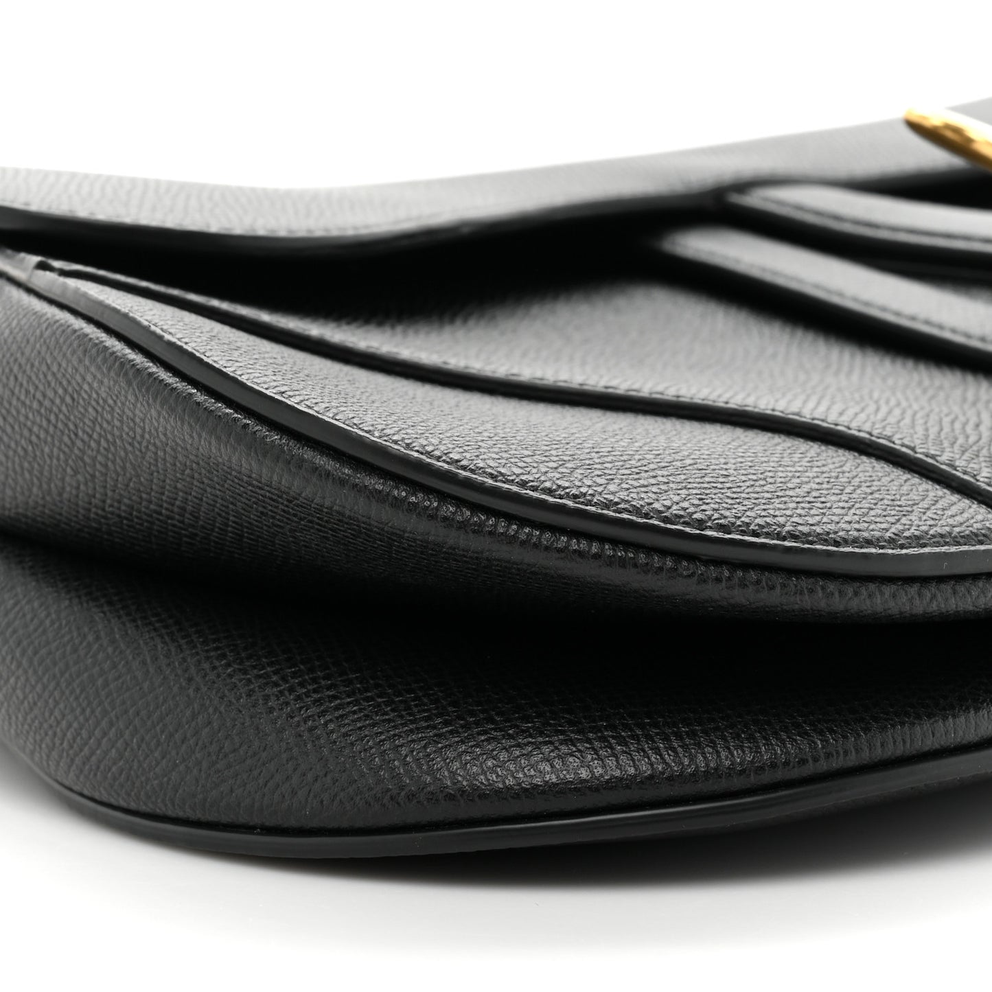 Grained Calfskin Saddle Bag Black