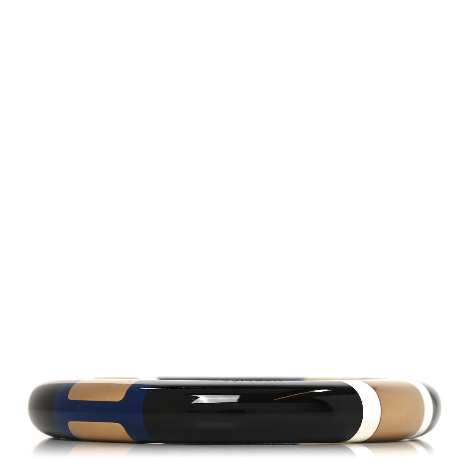 Hermes Lacquered Wood H Equipe GM Bangle Bracelet T3 Black Marine 3 of 6