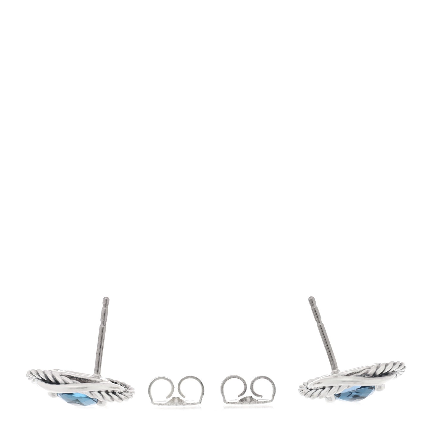 Sterling Silver Hampton Blue Topaz 7mm Infinity Earrings