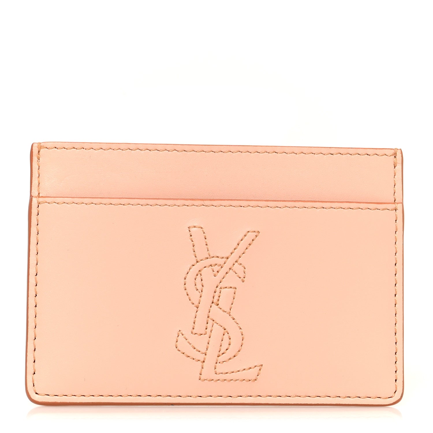 Saint Laurent Calfskin Belle De Jour Card Case Blush 1 of 8