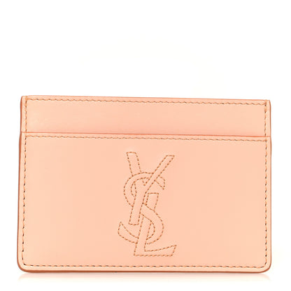 Saint Laurent Calfskin Belle De Jour Card Case Blush 1 of 8