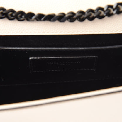 Saint Laurent Grain De Poudre Medium Classic Monogram Kate Satchel Porcellana Black 7 of 12