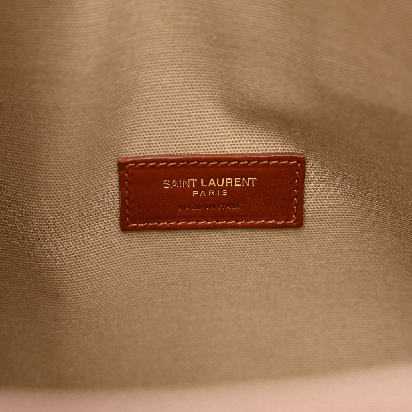 Linen Calfskin Small Souple Sac De Jour Cognac