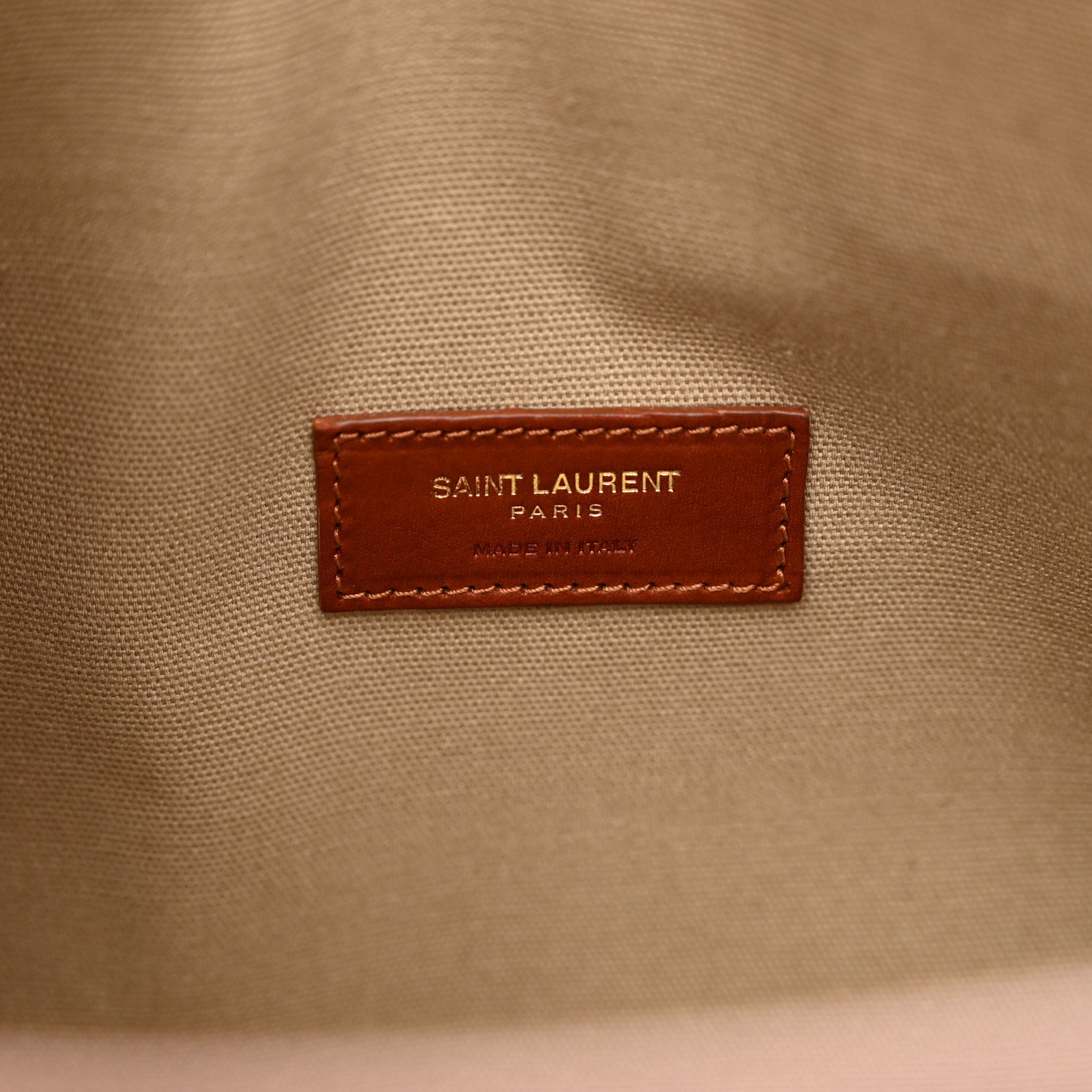 Saint Laurent Linen Calfskin Small Souple Sac De Jour Cognac 6 of 12