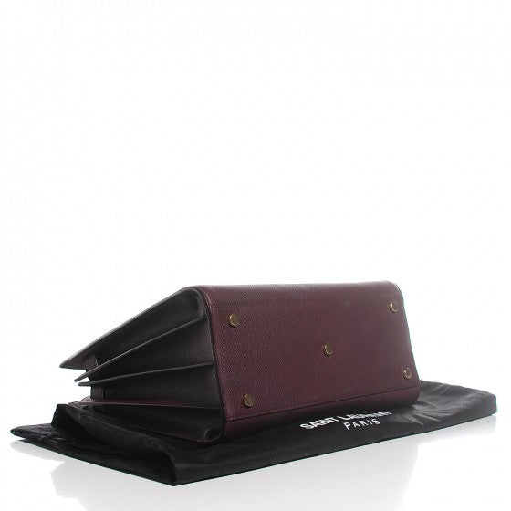 Saint Laurent Grained Calfskin Small Classic Sac De Jour Bordeaux 4 of 18