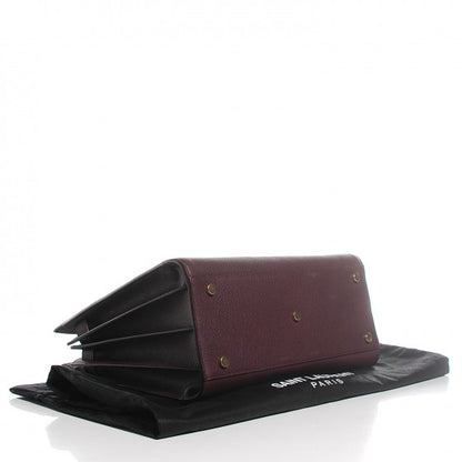 Saint Laurent Grained Calfskin Small Classic Sac De Jour Bordeaux 4 of 18