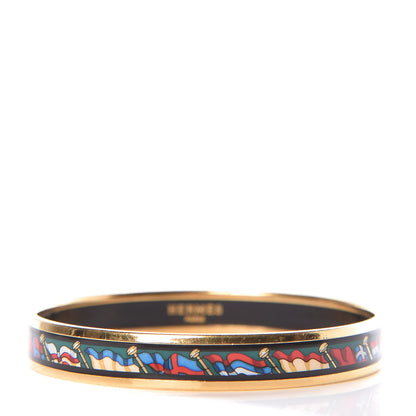 Hermes Enamel Printed Narrow Pavois Flag Bracelet 62 1 of 5