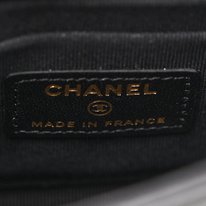 Chanel Lambskin Quilted Top Handle Flap Clutch With Chain Black 6 of 11