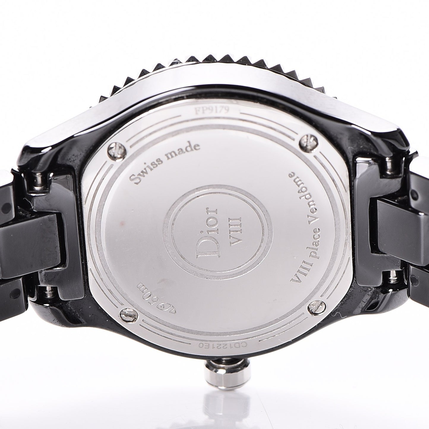 Stainless Steel Ceramic Diamond 28mm Dior VIII Quartz Watch Black