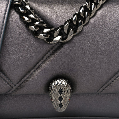Bulgari Metallic Calfskin Matelasse Mini Serpenti Cabochon Crossbody Bag Gray 8 of 11