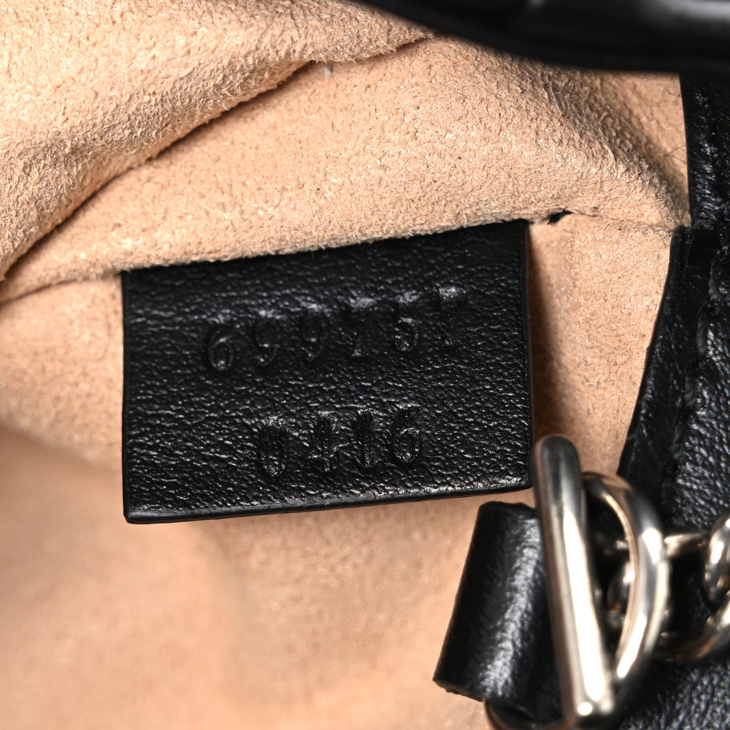 Gucci Calfskin Matelasse Monochrome GG Marmont Chain Belt Bag Black 7 of 10