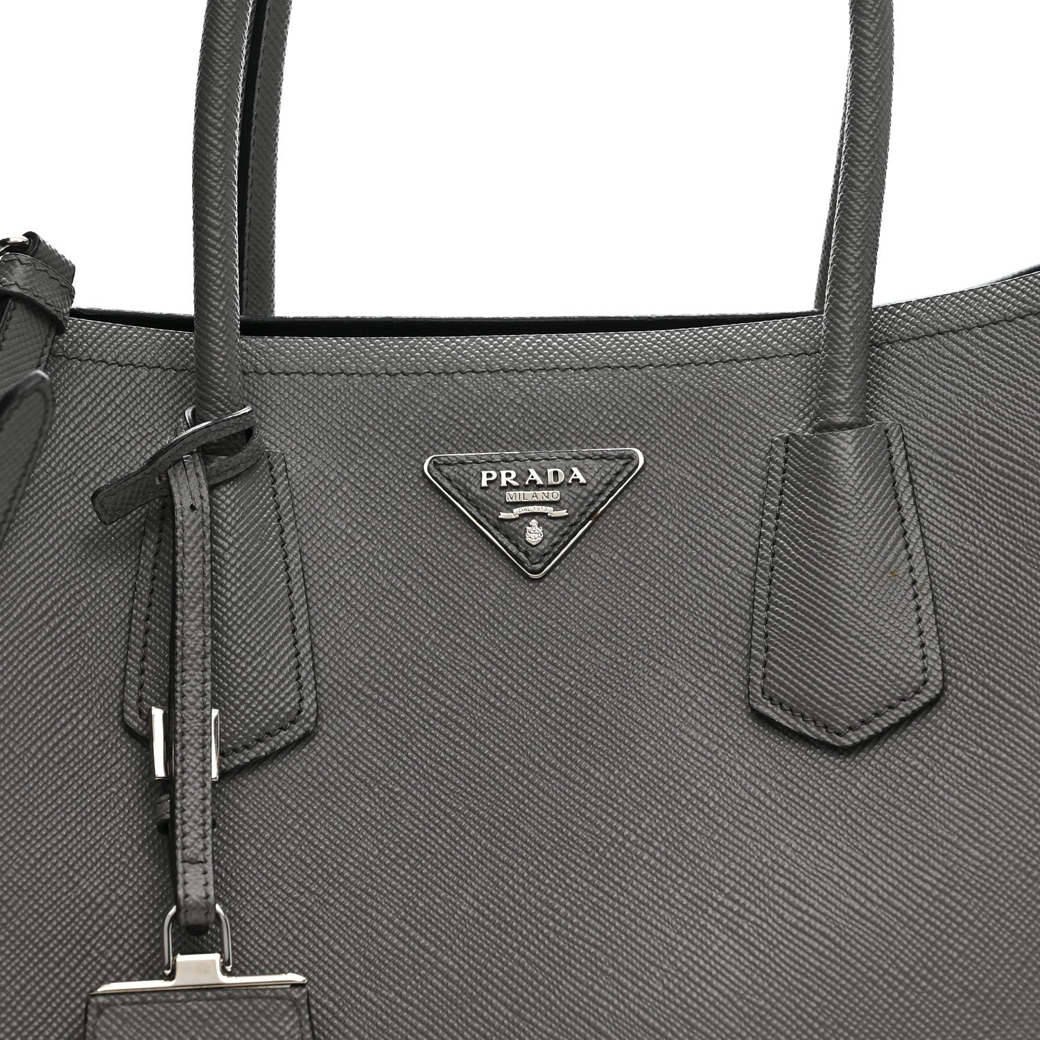 Prada Saffiano Cuir Large Double Bag Marmo 7 of 10