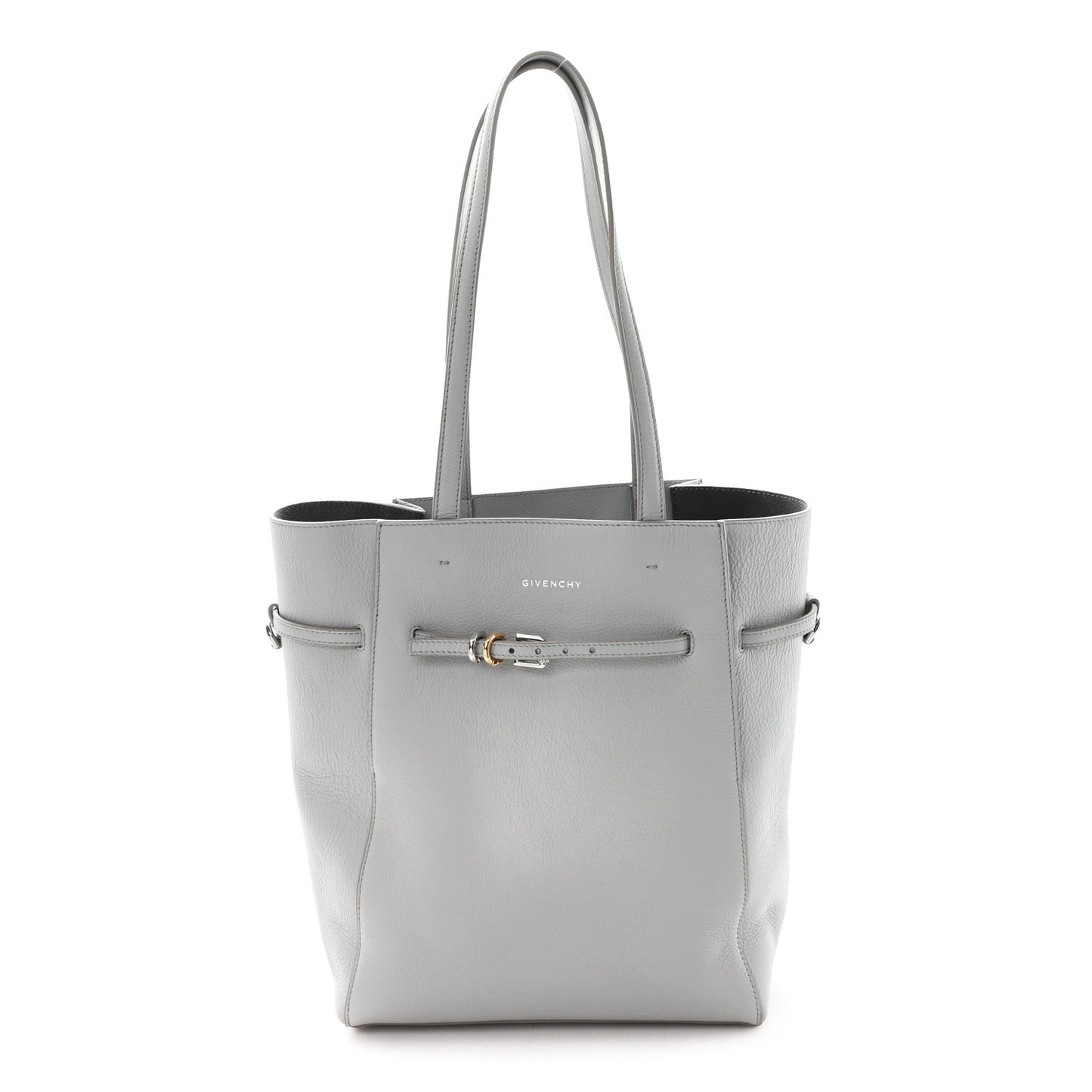 Calfskin Small Voyou Small North South Tote Light Grey