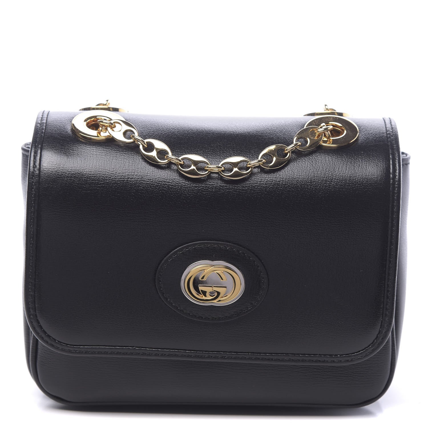 Gucci Azalea Calfskin Mini Marina Chain Shoulder Bag Black 1 of 11
