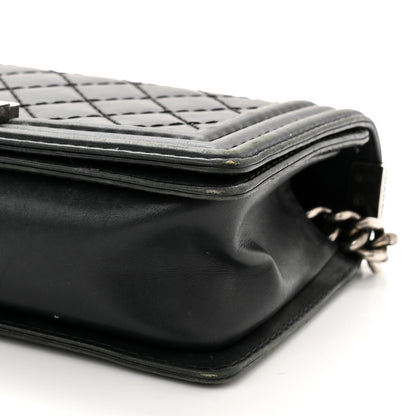 Chanel Calfskin Quilted Double Stitch New Medium Boy Flap Black 10 of 16