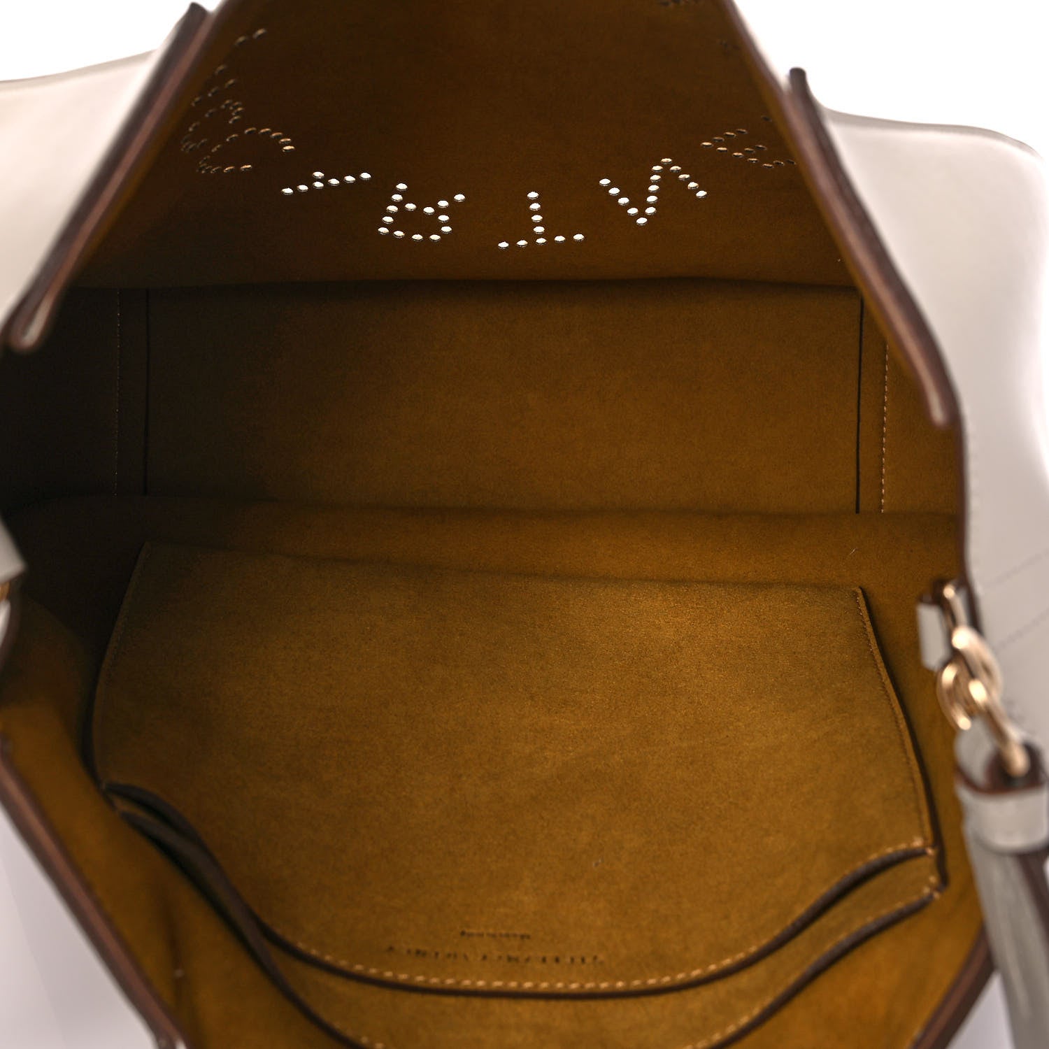 Stella McCartney Eco Alter Nappa Perforated Logo Mini Crossbody White 5 of 9