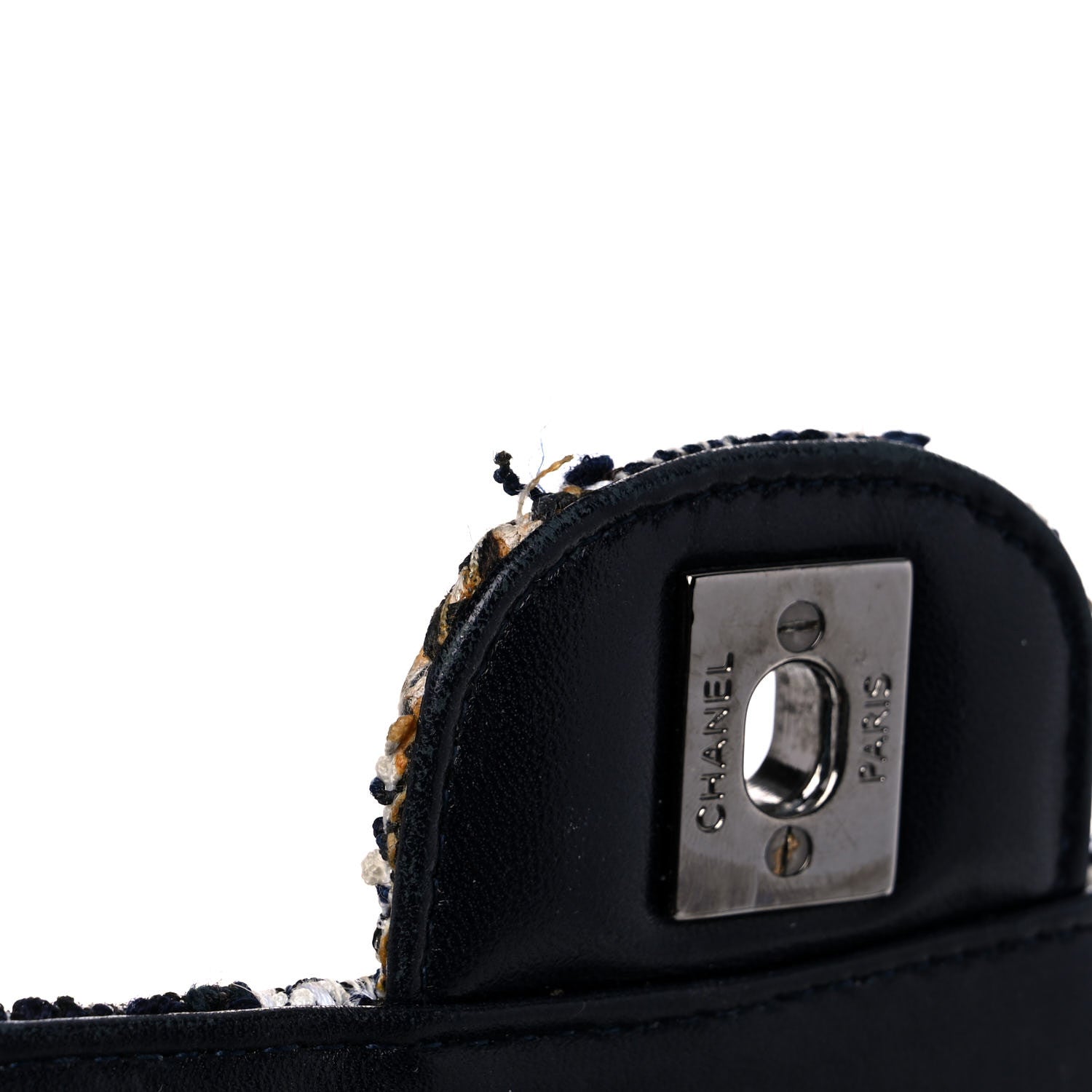 Chanel Tweed Quilted Flap Navy White 16 of 27