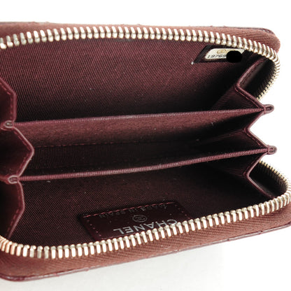 Chanel Caviar Quilted Zip Coin Purse Burgundy 5 of 7