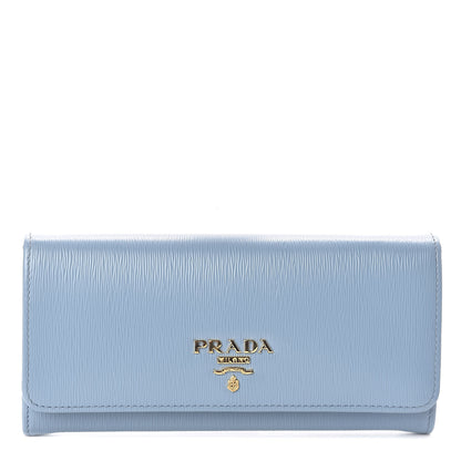 Prada Vitello Move Continental Flap Wallet Astrale Blue 1 of 7