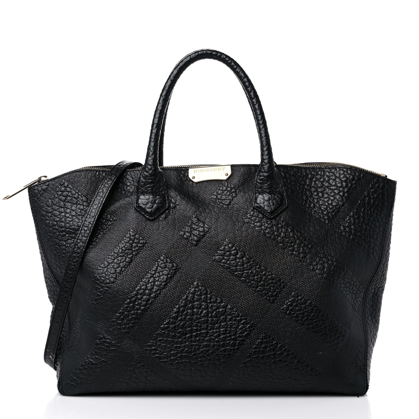 Heritage Grain Check Embossed Medium Dewsbury Tote Black