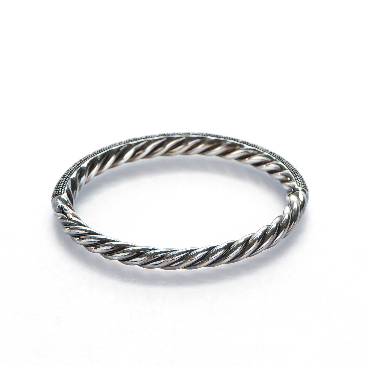 David Yurman Sterling Silver Pave Diamond 6mm Midnight Melange Bracelet 3 of 5